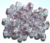 50 9mm Crystal & Mauve Twisted Oval Crackle Beads